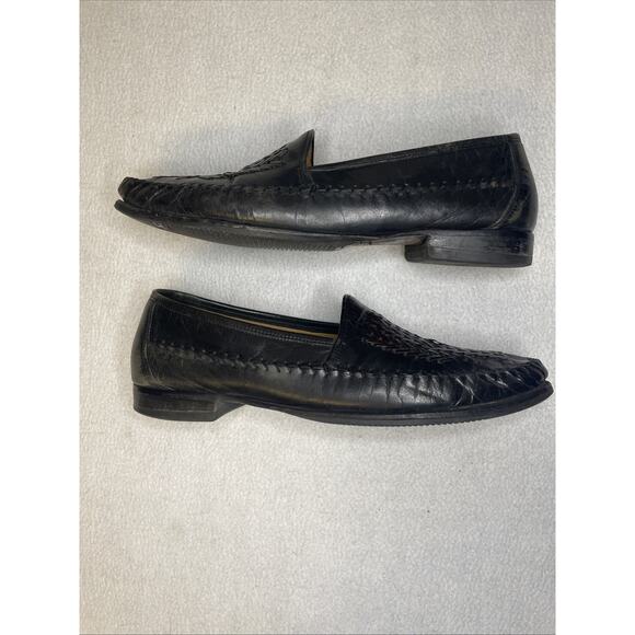 Florsheim Mens 11.5 D Black Woven Vamp Slip On Loafers Style 18499 Dress Shoes main image 4
